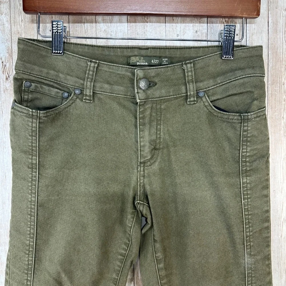 Prana Womens‎ Olive Green Skinny Jeans Size 4/27 Distressed Casual Hiking Pants